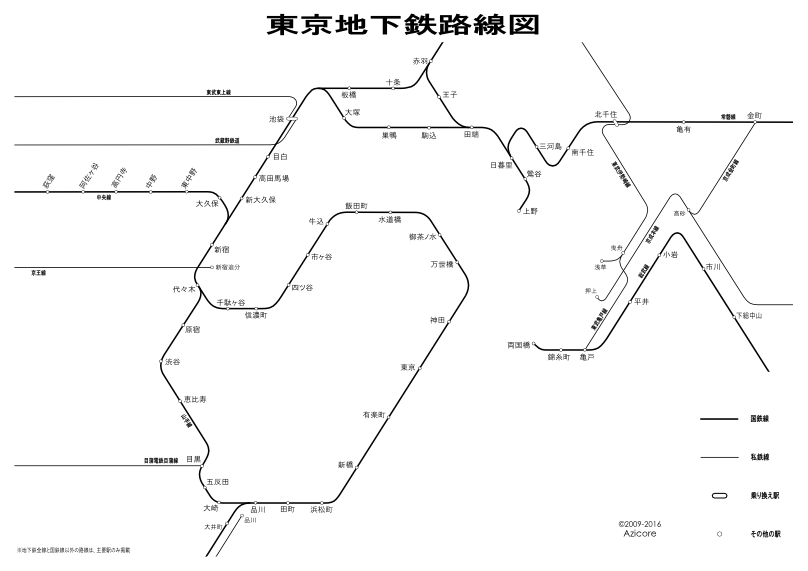 1924年12月31日時点での東京地下鉄路線図
